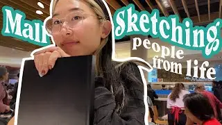 Drawing people FROM LIFE at Toronto's Eaton Centre!👀✍️//Cafe Hop Diaries ep4✨MALL EDITION✨☕️