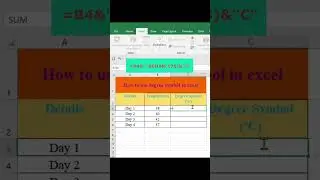 How to use degree symbol in Excel #shorts #ytshorts #ytshort #excel