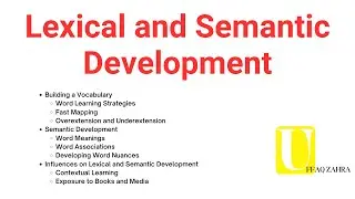 Lexical and Semantic Development in Psycholinguitics, Lexical and Semantic Development In Urdu.