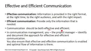 MANAGEMENT YOGI:PMP LIVE LESSONS -11.3 Effective&Efficient Communication (Communications Management)