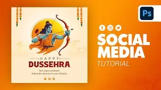 Social Media Post Design | Dussehra 2024 | 12 October 2024 | Photoshop Tutorial