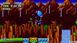 Sonic Mania Green Hill Zone Act 2 Giant Ring Location 1 [Easy Super Sonic]