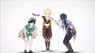 Genshin Impact MMD ::ちょw マジww 無理www :: [Aether, Venti ,Kaeya]