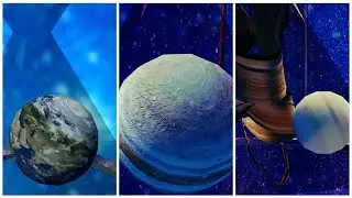 Comparación del tiempo de vuelo de la Tierra a los planetas del Sistema Solar. Reloj de arena