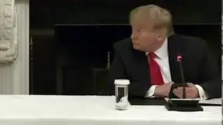 trump farts in meeting and checks to see if anyone noticed