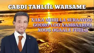 CABDI TAHLIIL WARSAME HEESTII SIDA FARAS BULAALO