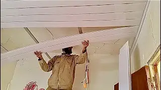 Install the plastic ceiling and bathroom wall cladding Step by Step
