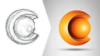 Sketch to Vector - Creating a Round Spherical 3d Vector Logo for Letter C