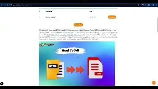how to convert html to pdf| Free online Html to PDF conversion tool by G super tools