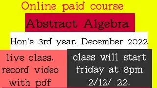 Hon's 3rd year online  Live , Record Class with zoom app, Abstract Algebra.by#shathi_mam,