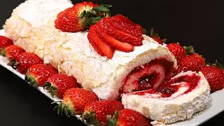 Strawberry Swiss Roll Angel Food Cake | Kid Friendly!