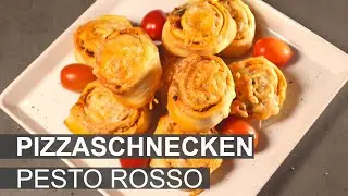 Pizzaschnecken mit Pesto Rosso (vegetarisch)
