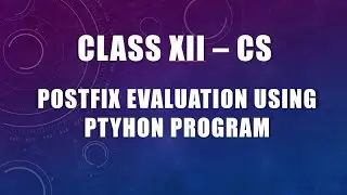 Postfix Evaluation using Python (Program)