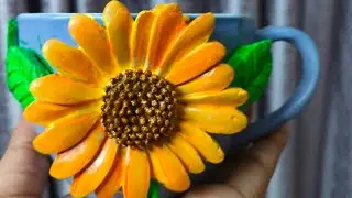 🌻Dly Clay Sunflower Cup Decoration Easy Handmade Gift Idea 