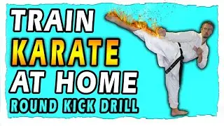 😫 Round Kick CHALLENGE w/ Timer | Train Karate at Home