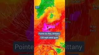 129 mph wind gust in Pointe du Raz, Brittany, NW France 