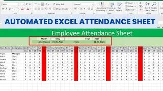 Fully Automated Attendance Sheet in Excel | Automatic Attendance sheet in Excel