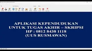 aplikasi kependudukan untuk tugas akhir skripsi (#KTP, #KK, #kelahiran, #kematian, #mutasi, #Pindah)