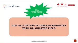 Add 'ALL' option in Tableau Parameter with Calculated Fields || Learn Python