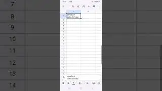 Cómo insertar saltos de línea en Google Sheets en el móvil. Salto de línea en celular. #googlesheets