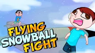 FLYING SNOWBALL FIGHT! - GTA 5 Online Funny Moments