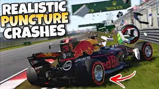 F1 REALISTIC PUNCTURE CRASHES #3