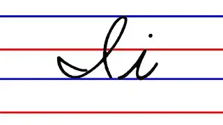 letter I, cursive handwriting practice