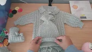 Комплект для новорожденного спицами.Моя готовая работа❤️❤️❤️