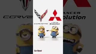 Corvette vs mitsubishi Lanser minions style fun