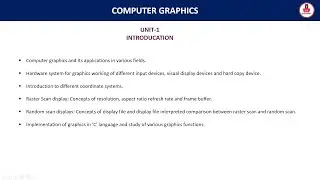 Computer Graphics 1st Unit Notes | MSC.CS | CG