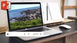 Placing a video into a mockup in PowerPoint - Mockup Slide ✔
