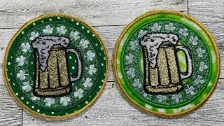 Machine Embroidery St. Pattys Day Coaster Stitchin’ With Sue. 