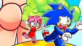 ¡SONIC Y AMY ESCAPAN del HOMBRE PEDO en ROBLOX!