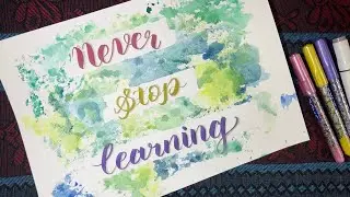 Hand lettering tutorial | Easy Watercolour background tutorial | Writing | Calligraphy for beginners