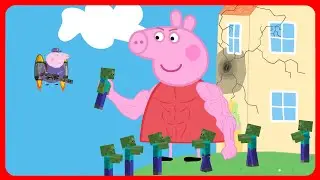 Peppa Pig vs Zombies Part 8. Giant Peppa. Cartoon parody.