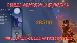 Spiral Abyss v2.5 Floor 12 Full Star without Yae/Kazuha