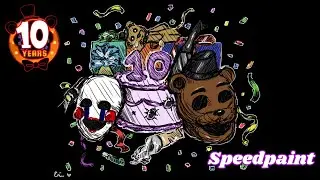 10 Years At Freddy's 🐻🍕 | Speed Paint