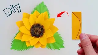 Sunflower from paper 🌻| Paper Sunflower Wall hanging, Room Decor ideas
