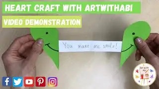 How to Make a Heart Craft Card with a Hidden Message. Fast Version - Video Demonstration! 💜💚🧡