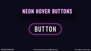 Create Futuristic Neon Buttons with Hover Glow | HTML & CSS
