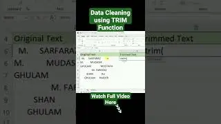 Trim Function in Excel, Excel tutorial #trimfunction #excel #dataentry