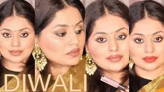 *Diwali 2024 makeup look* Four LIP Combos, one Universal eye makeup for Your Diwali Glam!