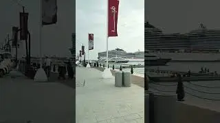 Very Beautiful Doha Port view, awesome cruiser ships#shorts, #yt shorts