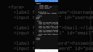 write html css programming language in mobile create html css registration  form in mobile #viral