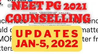 NEET PG 2021 COUNSELLING UPDATES - SUPREME COURT HEARING | 5th JANUARY 2022
