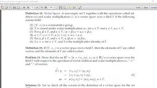 Example of the vector space part one