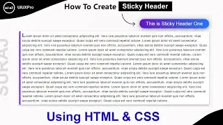 CSS Sticky Header | How to make sticky header using html css | @uiuxpro