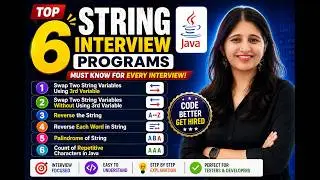 String Interview Questions & Programs in Java | Selenium Automation Testing Interview Preparation