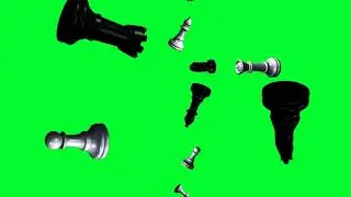 Chess Flying Bottom Green Screen
