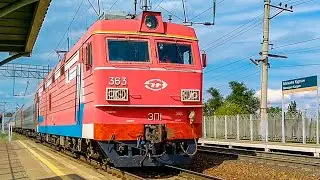 ЭП1-363 Вагон-рельсосмазыватель в конце поезда 059Н Новокузнецк-Кисловодск